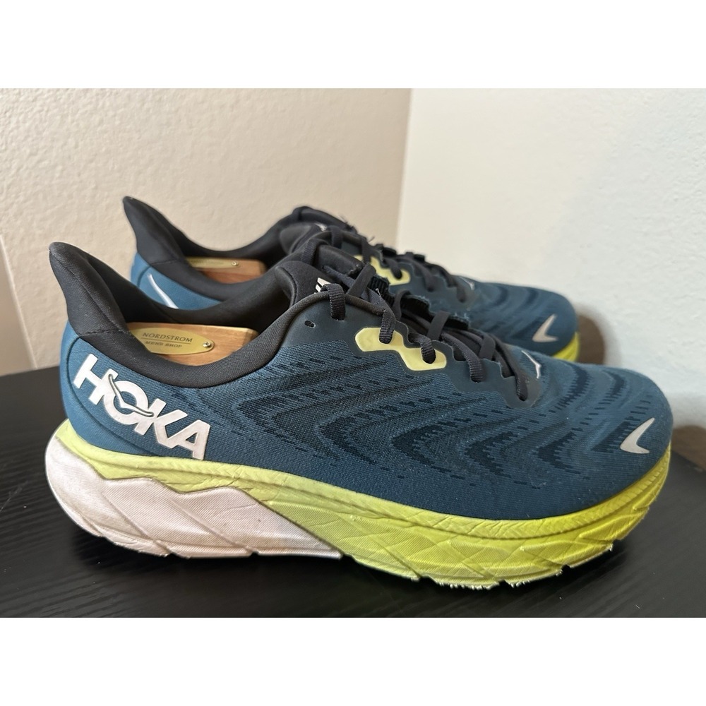 Hoka One One Arahi 6 Mens Running Shoes Size 11 2E Wide Teal Yellow
